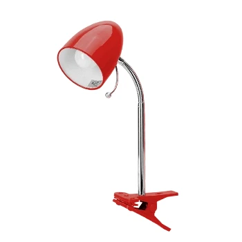 Imagen de Aigostar Lámpara de Escritorio con Pinza Retro， Lampara Lectura sin Bombilla， Flexo LED para Cama Compatible Bombillas Modelo E27 (Máx. 240V)， cable 153 cm， Rojo