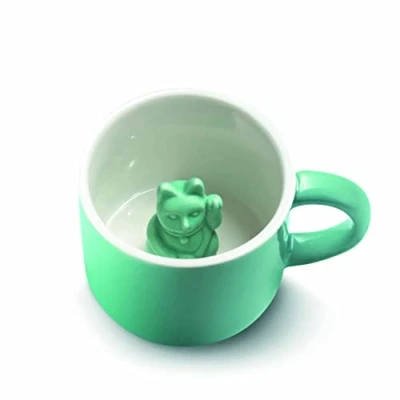 Imagen de DONKEY MANEKI NEKO Lucky Mug Turquoise Taza con gato de la suerte Cat café, color turquesa