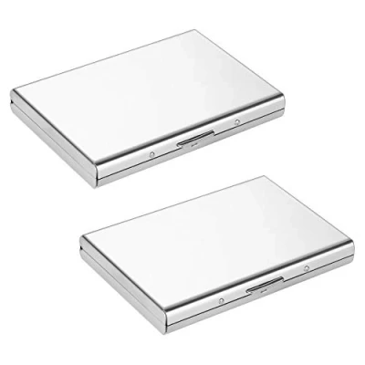 Imagen de Vicloon 2PCS Porta Tarjetas de Credito,Tarjetero para Crédita/Visita/Monedero,Delgado Portatarjetas Metálico con RFID Bloqueo y 6 Ranuras PVC, Hombre Mujer