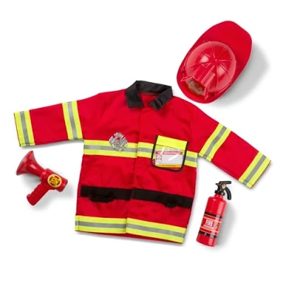 Imagen de Melissa &amp; Doug Disfraz bombero Para niños y niñas, Traje de fiesta con accesorios, Juego imitación, halloween o carnaval, creativo, niñas 3 6 años