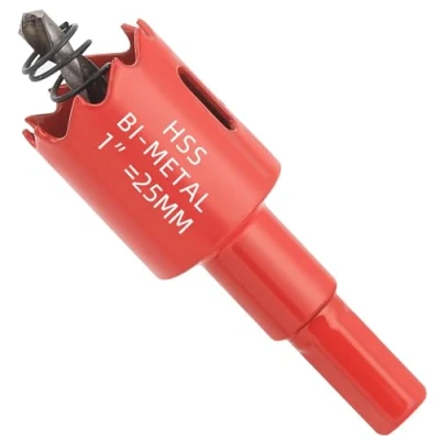 Imagen de GARHWAL Sierra perforadora bimetálica de 25 mm, broca perforadora, con adaptador triangular y centrado. Corte preciso rápido madera, plástico, placas yeso, metal finas más