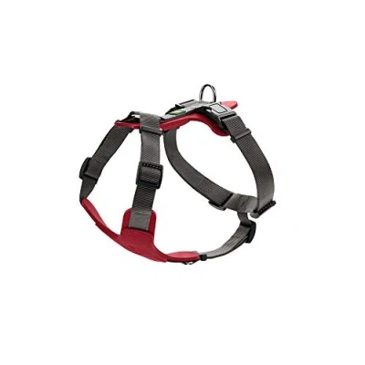 Imagen de HUNTER Aalborg Mixed Arnés para Perro, M, Rojo/Gris, 56 81 cm