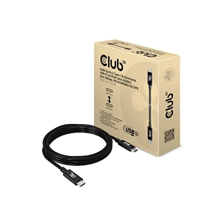 Imagen de Club 3D USB4 Gen2x2 Tipo C Cable bidireccional USB IF certificado 4K60Hz, datos 20Gbps, PD 240W EPR macho/macho 2 m