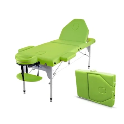 Imagen de QUIRUMED Camilla de Masaje Plegable Aluminio Elite, 186 x 66 cm, Color Verde, Mesa Masaje, Polipiel, Acolchado Alta Densidad, Ligera, Regulable en Altura