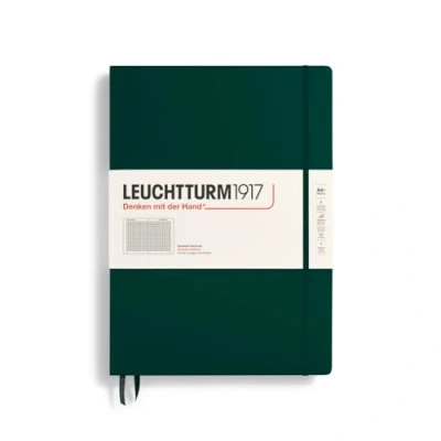 Imagen de LEUCHTTURM1917 370266 Libretas Master Classic (A4+) 225 x 315 mm, Tapa Dura, 235 páginas numeradas, Forest Green, Cuadriculada