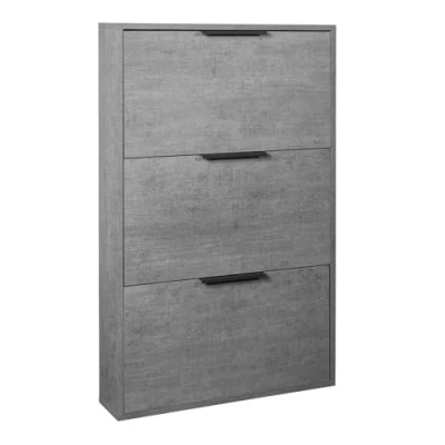 Imagen de Composad Zapatero Slim de la línea Espresso con 3 estantes, Que Ahorra Espacio, para Entrada, trastero, (LxAxP) 65 x 105,5 15 cm, Color Gris Cemento, Fabricado en Italia