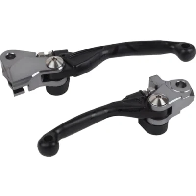 Imagen de POLISPORT 8487200038 Set de manetas abatibles irrompibles mecanizadas a partir aluminio con adaptadores incluidos compatible motocicletas HUSQVARNA, KTM en color Negro