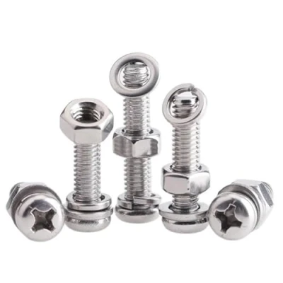 Imagen de RKODRSMG 10 Uds M2 M2.5 M3 M4 Acero Inoxidable 304 Cabeza Redonda Tornillo Cruzado Tuerca Juego de Juntas combinación Completa Almohadilla Resorte(28mm,M2.5)