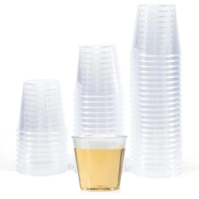 Imagen de Cheerhom 50 Pcs Vasos Chupito Plastico, 30ml/3cl Copa de Plástico Duro Reutilizable, Plastico Transparentes Hecha PS Material, Bebida para Picnic, Degustaciones, Fiestas