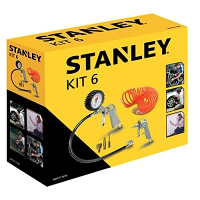Imagen de Stanley 9045717STN Inflador Ruedas Coche Incl. Compresor Aire, bomba de Neumáticos y Manguera en Espiral 5M Aire Portatil Máx. 20 Barras