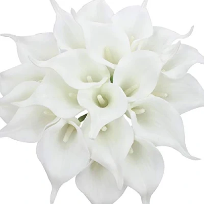 Imagen de Veryhome 20 Unids Calla Lily Nupcial Ramo de Flores Artificial Flor Látex Real Touch Home Party Decoración La Boda