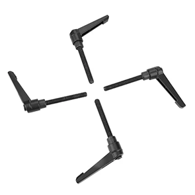Imagen de 4pcs manija de palanca sujeción, manijas ajustables la máquina mango rosca macho acero inoxidable M6, negro (32MM)