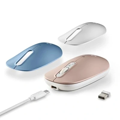 Imagen de NGS Shell RB Ratón Inalámbrico Recargable, Ergonómico Multidispositivo, Conexión 2.4 GHz + Bluetooth 5.0, Botones Silenciosos, Ambidiestro, Carcasas de Colores Adicionales, DPI Ajustable