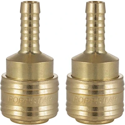 Imagen de Poppstar Juego de 2 Conectores rapidos aire comprimido (hembra), diámetro nominal 7,2 mm con conector (macho) para manguera Ø interior 8mm
