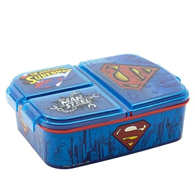 Imagen de Fiambrera infantil múltiple con 3 compartimentos de Superman