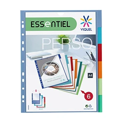 Imagen de Viquel 153887 06 Maxi separador personalizable, de polipropileno, 6 posiciones
