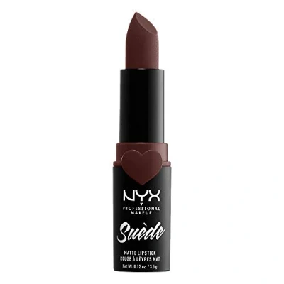 Imagen de NYX Professional Makeup Barra de Labios Mate Larga duración y Cobertura Total Suede Matte Lipstick Tono 7 Cold Brew Color Marrón Oscuro, Mujer, Talla única
