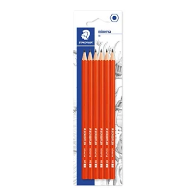 Imagen de STAEDTLER Minerva 13060BK6DAST Blister con 6 lápices de grafito Minerva, graduación HB