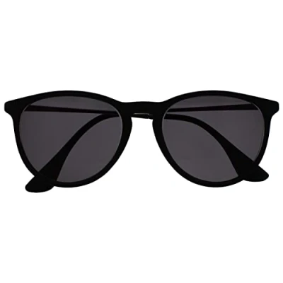 Imagen de OPULIZE Jet Gafas de Lectura Solares Montura Elegante Grande Negro Engomado Varillas Plateadas Resistente a los Arañazos Lente Tintado con Protección UV400 Hombre Mujer S96 1 +3.00