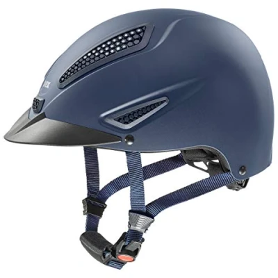 Imagen de uvex perfexxion II glamour, casco de equitación robusto unisex, ajuste talla individualizado, ventilación óptima, blue matt, 55 58 cm