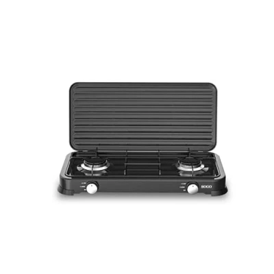 Imagen de SOGO Cocina de Gas Portátil 1 Quemador para Exterior GLP y Propano Hornillo 2 Fogones Camping con Control Preciso Llama Terraza Compacta, Robusta Eficiente