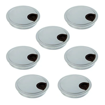 Imagen de EMUCA pasacables de Mesa Circular Ø80mm zamac Cromado Mate, Tapa encastrable en Oficina/Escritorio, Lote 7