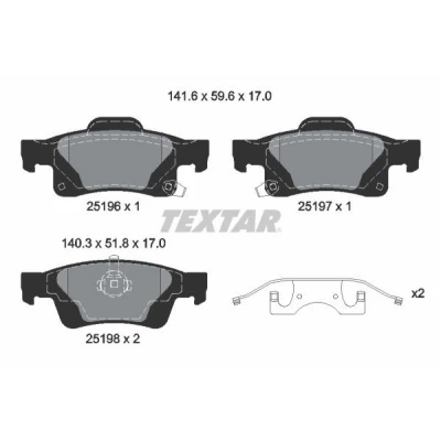 Imagen de TEXTAR 2519603 Juego de pastillas freno con avisador acústico desgaste accesorios JEEP: GRAND CHEROKEE 4