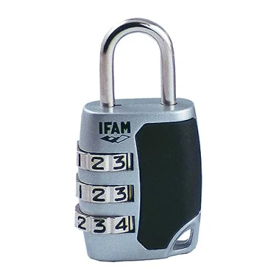 Imagen de IFAM Candado Combinación Serie CS, Modelo C25S, Ideal para Bolsas, Maletas y Equipaje, Acero Cromado, Más de 1.000 Combinaciones, Seguridad Protección