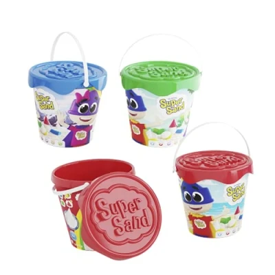 Imagen de Super Sand Cubo 600 gr (Surtido Formas) La Arena Mágica para modelar, Multicolor (Goliath 918119006), A partir de 3 años