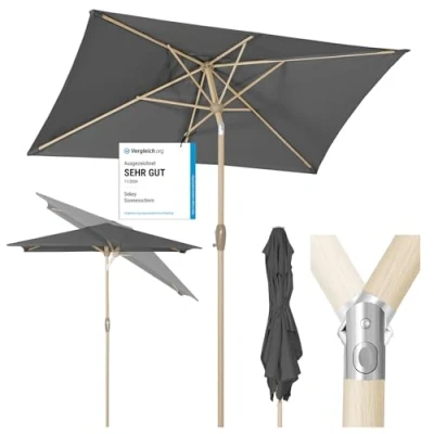 Imagen de Sekey® Sombrilla 210 x 140cm Parasole para Terraza Jardín Playa Balcón Piscina Patio ，Protector Solar UV50+ ， Rectángulo