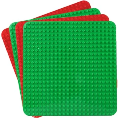Imagen de Guihumz 4 Piezas Placa Base de Bloque Clásica Grande 38 x cm Compatible con Todas Las Grandes Marcas para el Juego Creativo, Duplo Construcción,Juguetes Educativos (2verde, 2rojo)
