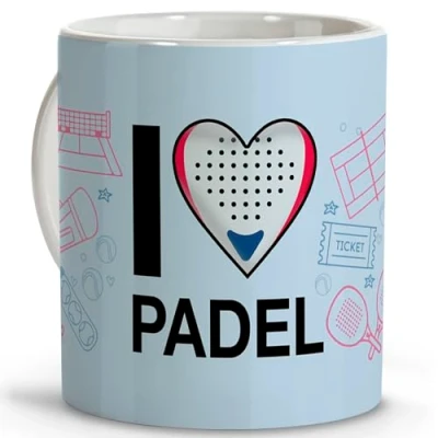 Imagen de Padel accesorios. hombre. mujer. Regalos originales de padel. Tazas para regalar. cafe. Taza cerámica 330 ml.