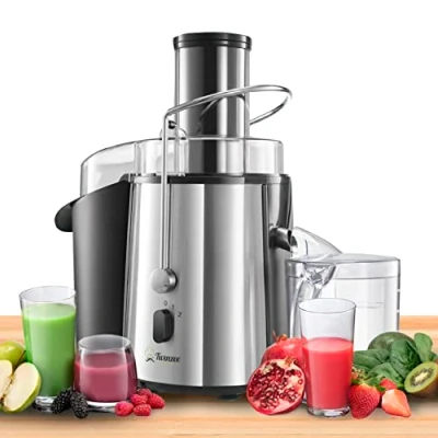 Imagen de Licuadoras Gran Potencia (850 W) y 2 Velocidades Exprimidor Zumo Apertura (75 mm), Patas Antideslizantes Juicer Extractor de Jugo Verduras Frutas