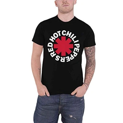 Imagen de Red Hot Chili Peppers Ringer Camiseta clásica Asterisk Oficial Unisex Negro, XL