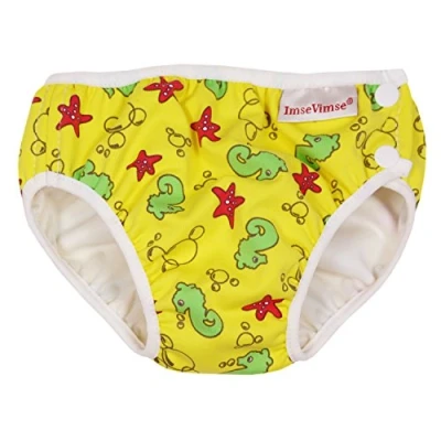 Imagen de Imsevimse Pañal de baño Aqua Natación Zick Zack Amarillo (Yellow Zig Zag, S (6 8 kg))