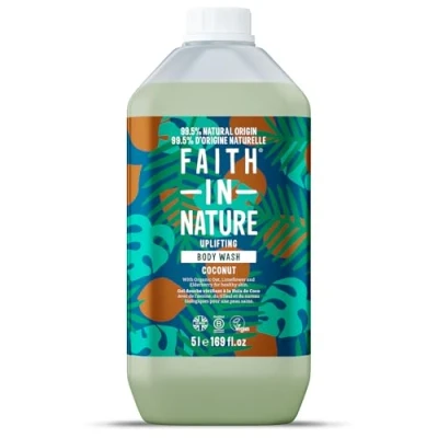 Imagen de Gel De Ducha Natural Faith In Nature Vegano y sin Crueldad, SLS ni Parabenos Repuesto 5L, Coco