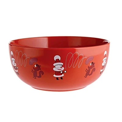 Imagen de ALESSI amgi56 R Get Nuts. Cuenco de Porcelana con decoración 24 cm diámetro, Color Rojo