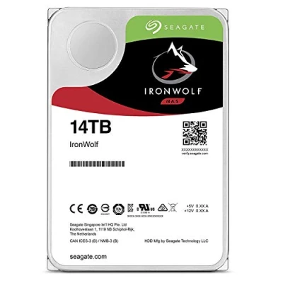 Imagen de Seagate IronWolf Disco Duro Interno NAS de 14 TB, SATA 3.5 Pulgadas, 6 GB/s, 7200 RPM, caché 256 MB para Almacenamiento Conectado a la Red Raid (ST14000VN0008)