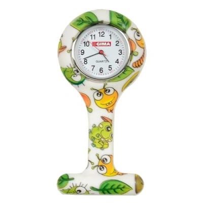 Imagen de Gima Reloj de enfermería silicona, esfera redonda, Estampado oruga
