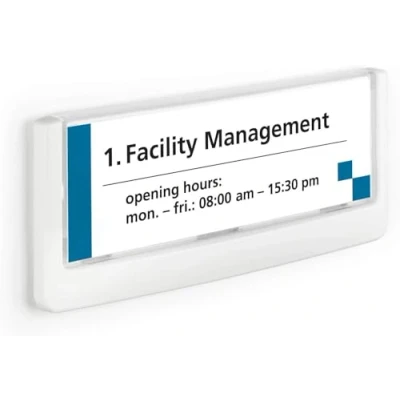 Imagen de Durable 486002 Identificador para puertas CLICK SIGN A4 149x52,5 mm, pegar o atornillar, blanco