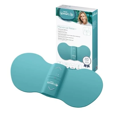 Imagen de Beurer EM 55 menstrual Relax+ , contra el dolor y de la endometriosis, TENS función calor, con batería recargable, superficie calor más grande, turquesa