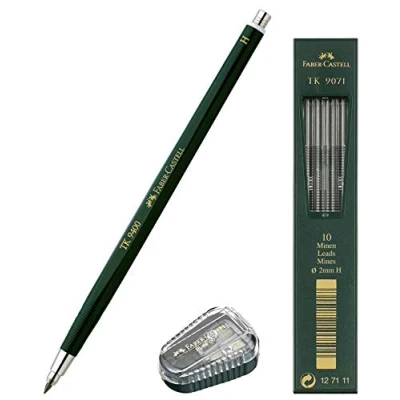 Imagen de Faber Castell Portaminas TK 9400, grosor de la mina: 2 mm, grado dureza: H + minas repuesto y sacapuntas