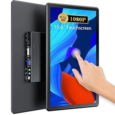 Imagen de UPERFECT Monitor Portátil Táctil, Segunda Pantalla 15,6 Pulgadas con Screen Full HD Alto Contraste 2000:1, Soporte Integrado y DVI VGA HDMI USB B para PC Laptop XBO Switch PS5, Compatible VESA