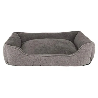 Imagen de lionto Cama Perros Tejida Mezclado cojín Cesta Funda extraíble, (L) 110x80 cm Gris