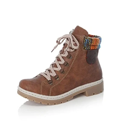 Imagen de Rieker Mujer Botines Y9430, señora con Cordones,Bota Cordones,Zapato de transición,Bota,Media Bota,Marrón (Braun / 22),39 EU 6 UK