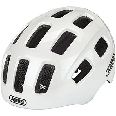 Imagen de ABUS Casco de bicicleta Youn I 2.0 con luz para niños, adolescentes y jóvenes niñas niños blanco, talla S