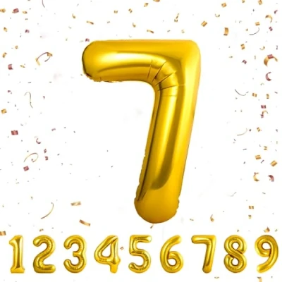 Imagen de Globos de Cumpleãnos 7 Dorado,101 CM Globo Numeros Gigantes Grandes Decoracion,Globo Numero 7,Globos Niño Niña Adultos,Vuelan con Helio…
