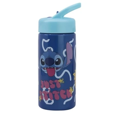 Imagen de Botella de agua deportiva con pajita y asa incorporada 410 ml Stitch Palms