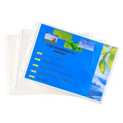 Imagen de Exacompta 5734E paquete de 20 fundas plástico PP estándar para DIN A4, horizontal, transparente, superior, funda