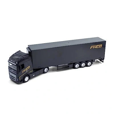 Imagen de Bburago B18 31461V Street Fire HAULERS Camión fundido a presión con remolque, Volvo FH16 Globetrotter 750 XXL 1:43, modelo de juguete coleccionable, varios diseños y colores